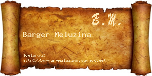 Barger Meluzina névjegykártya